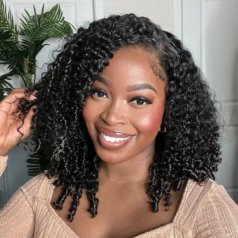 Kinky Curly 13x4 HD Lace 180%&200% Density Full Frontal Wigs Pre-plucked Nature Hairline