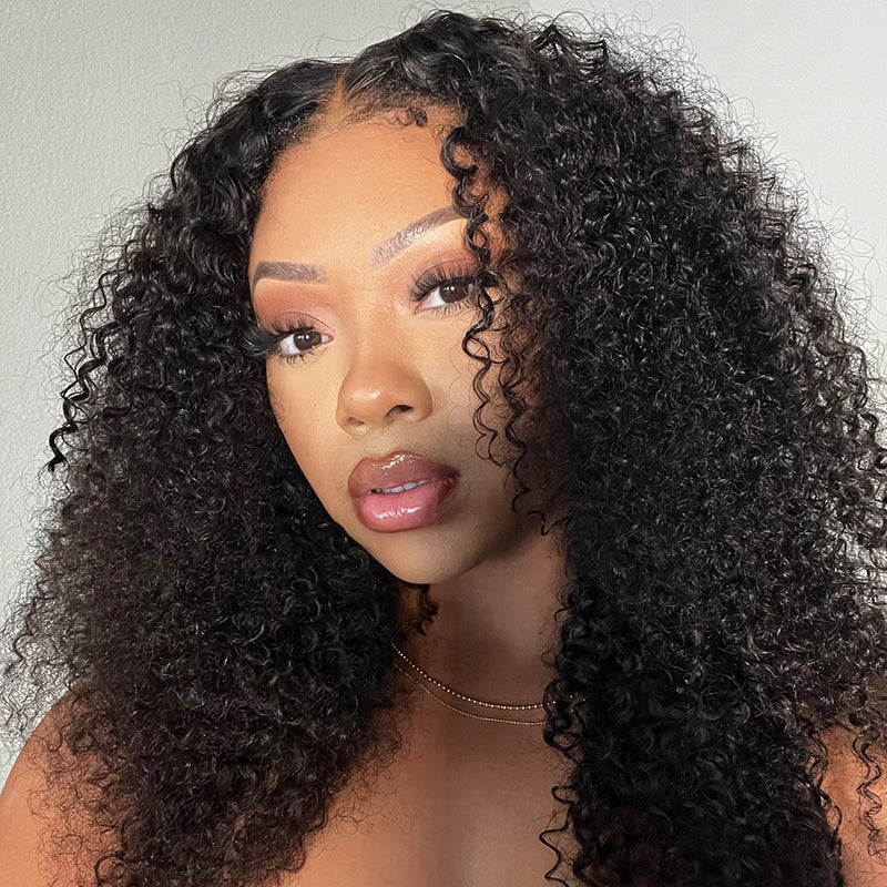 Kinky Curly 13x4 HD Lace 180%&200% Density Full Frontal Wigs Pre-plucked Nature Hairline