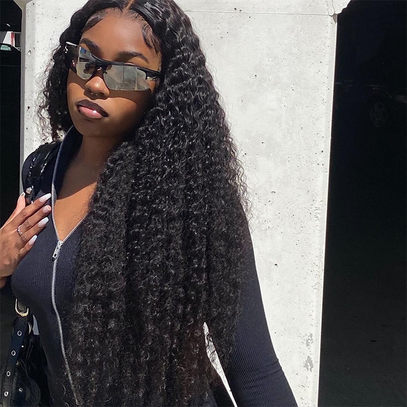Deep curly 13x4 HD Lace 180%&200% Density Full Frontal Wigs Pre-plucked Nature Hairline