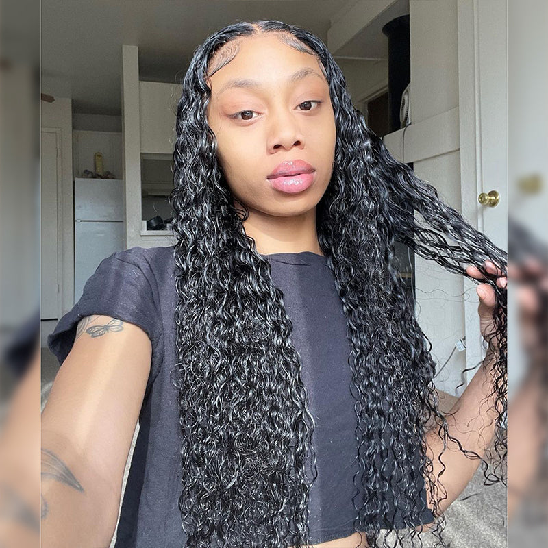 Deep curly 13x4 HD Lace 180%&200% Density Full Frontal Wigs Pre-plucked Nature Hairline