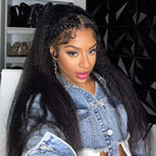 Yaki&Kinky Straight 13x4 HD Lace 180% Density Full Frontal Wigs Pre-plucked Nature Hairline