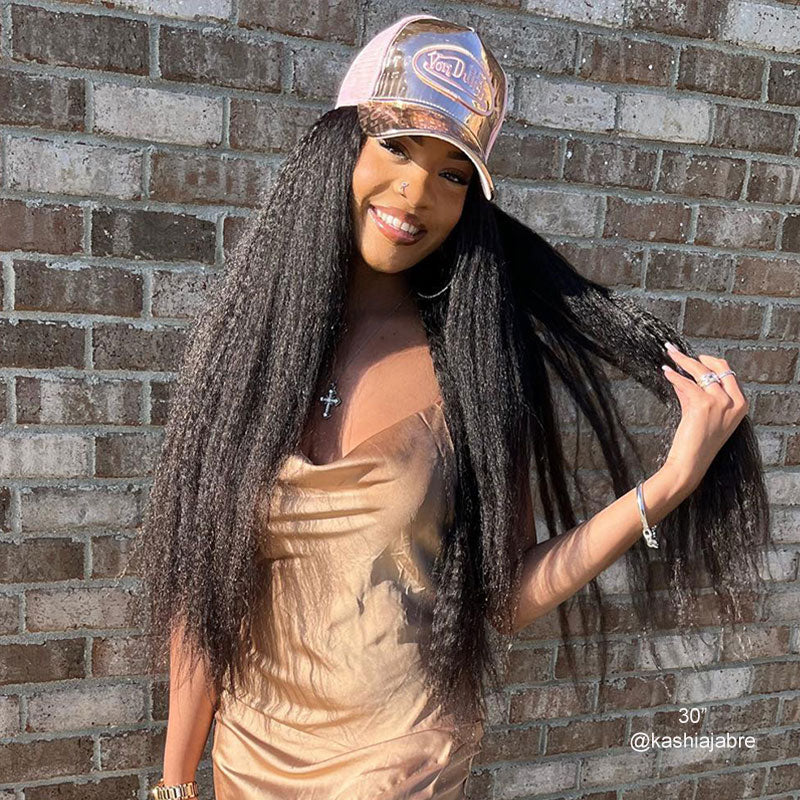 Yaki&Kinky Straight 13x4 HD Lace 180%&200% Density Full Frontal Wigs Pre-plucked Nature Hairline
