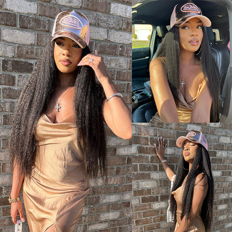 Yaki&Kinky Straight 13x4 HD Lace 180%&200% Density Full Frontal Wigs Pre-plucked Nature Hairline
