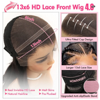 Burmese curly HD Lace 200%Density 13X6 Full Frontal Wig Silk Straight Pre Plucked
