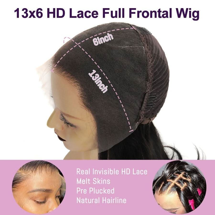 13X6 Deep Curly Full Frontal Wig Pre Plucked Top1Hair Skinlike Real HD Lace180%Density