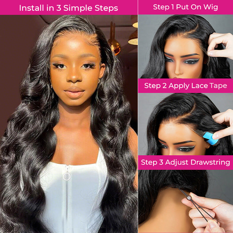 Body Wave 13X6 Full Frontal Wig Pre Plucked Top1Hair Skinlike Real HD Lace180%Density
