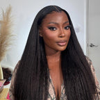 13X6 Kinky Straight Full Frontal Wig Pre Plucked Top1Hair Skinlike Real HD Lace180%Density
