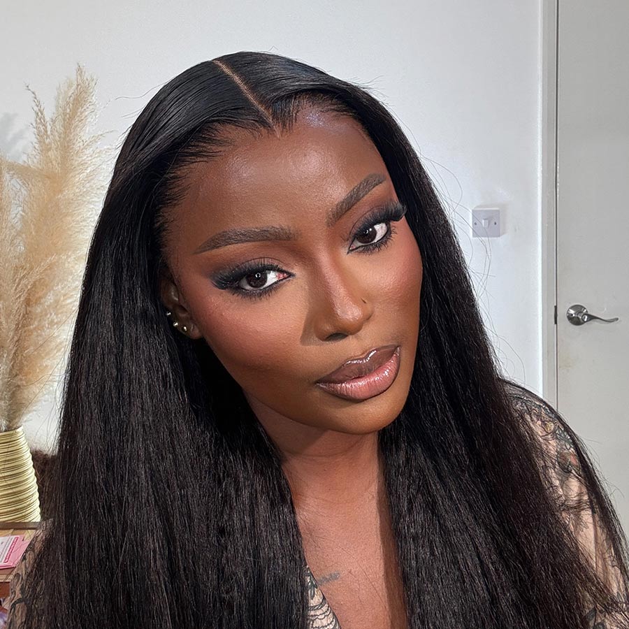 13X6 Kinky Straight Full Frontal Wig Pre Plucked Top1Hair Skinlike Real HD Lace180%Density