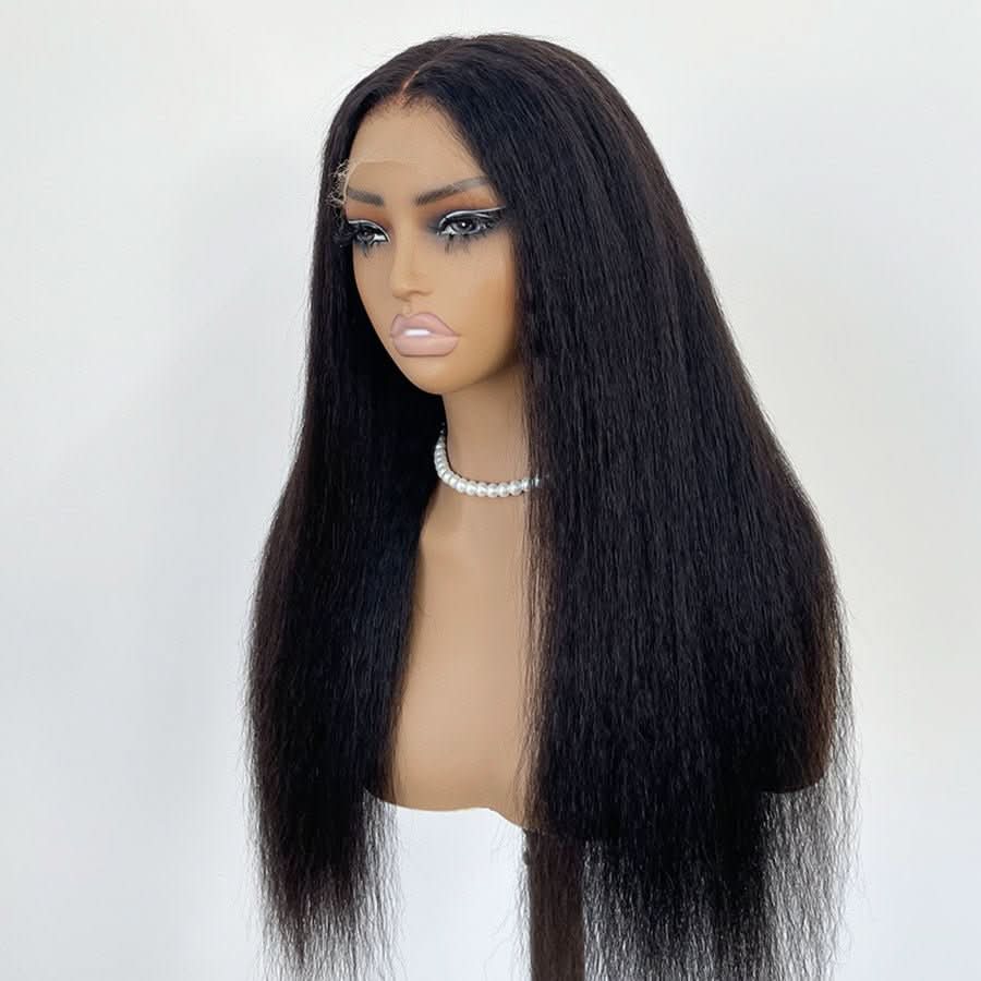 13X6 Kinky Straight Full Frontal Wig Pre Plucked Top1Hair Skinlike Real HD Lace180%Density