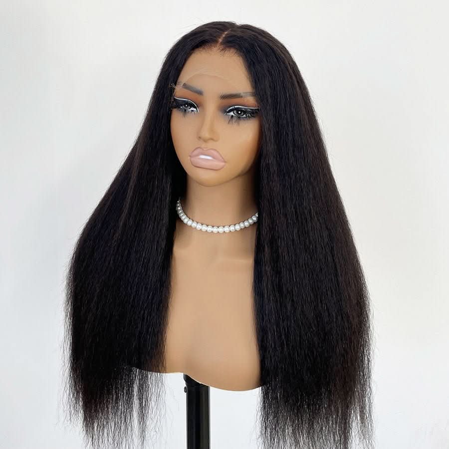 13X6 Kinky Straight Full Frontal Wig Pre Plucked Top1Hair Skinlike Real HD Lace180%Density