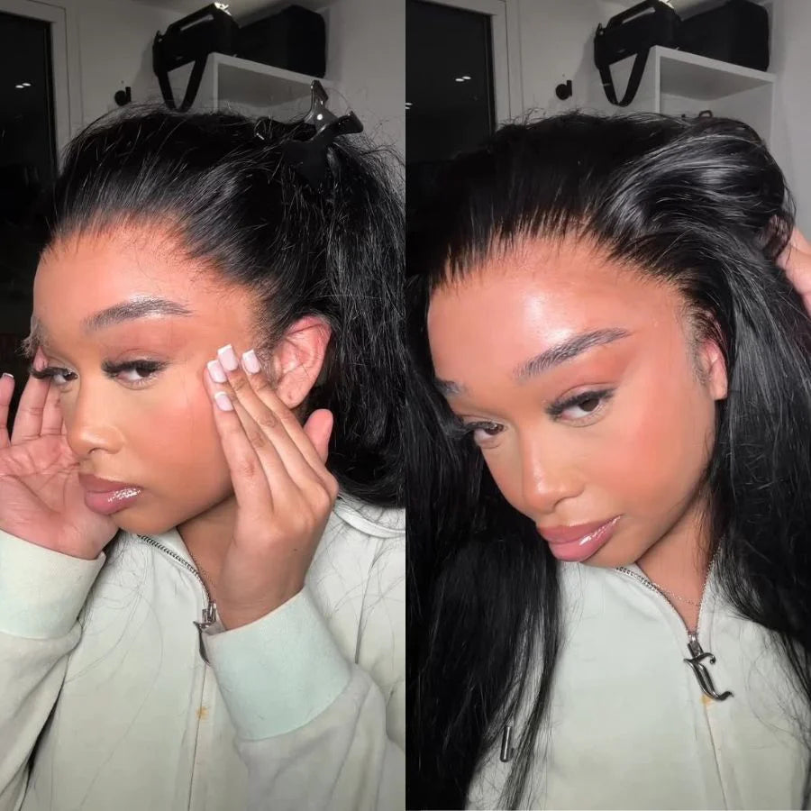 13X6 Silk Straight Full Frontal Wig Pre Plucked Top1Hair Skinlike Real HD Lace 200%Density