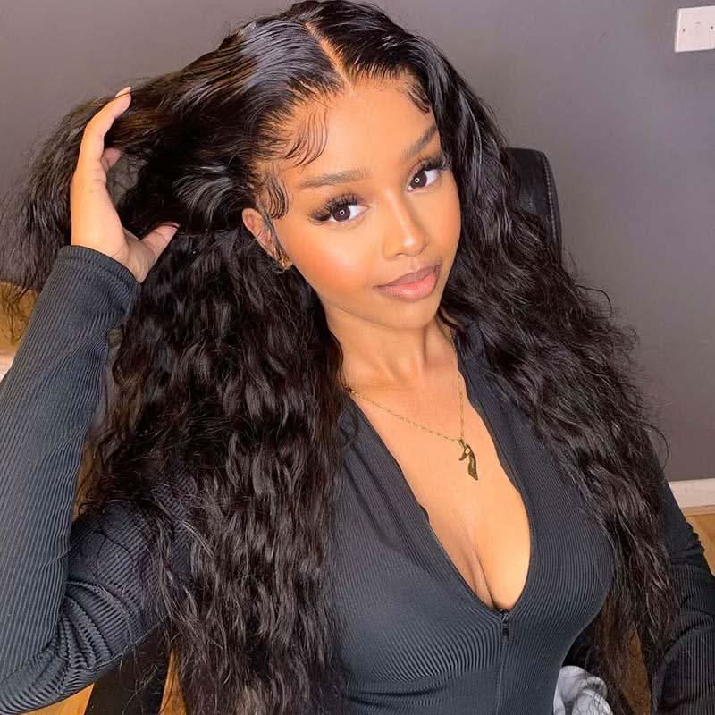 13X6 Water Wave Full Frontal Wig Pre Plucked Top1Hair Skinlike Real HD Lace 200%Density