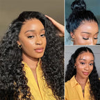 13X6 Water Wave Full Frontal Wig Pre Plucked Top1Hair Skinlike Real HD Lace180%Density