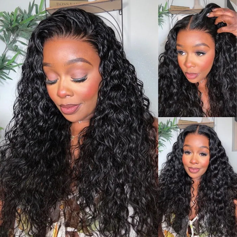 13X6 Water Wave Full Frontal Wig Pre Plucked Top1Hair Skinlike Real HD Lace180%Density