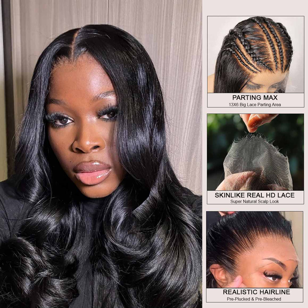 13X6 Full Frontal Wig Silk Straight Pre Plucked Top1Hair Skinlike Real HD Lace180%Density
