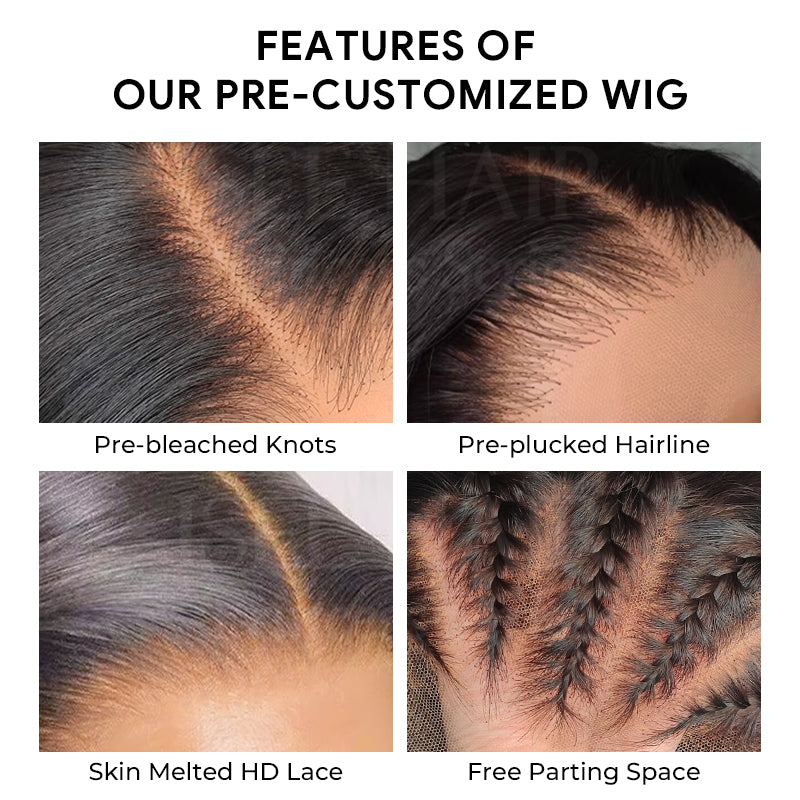 Water wave 13x4 HD Lace 180% Density Full Frontal Wigs Pre-plucked Nature Hairline