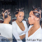Full Lace Wig Straight Pre Plucked Clean Hairline Top1 Hair Skinlike Real HD