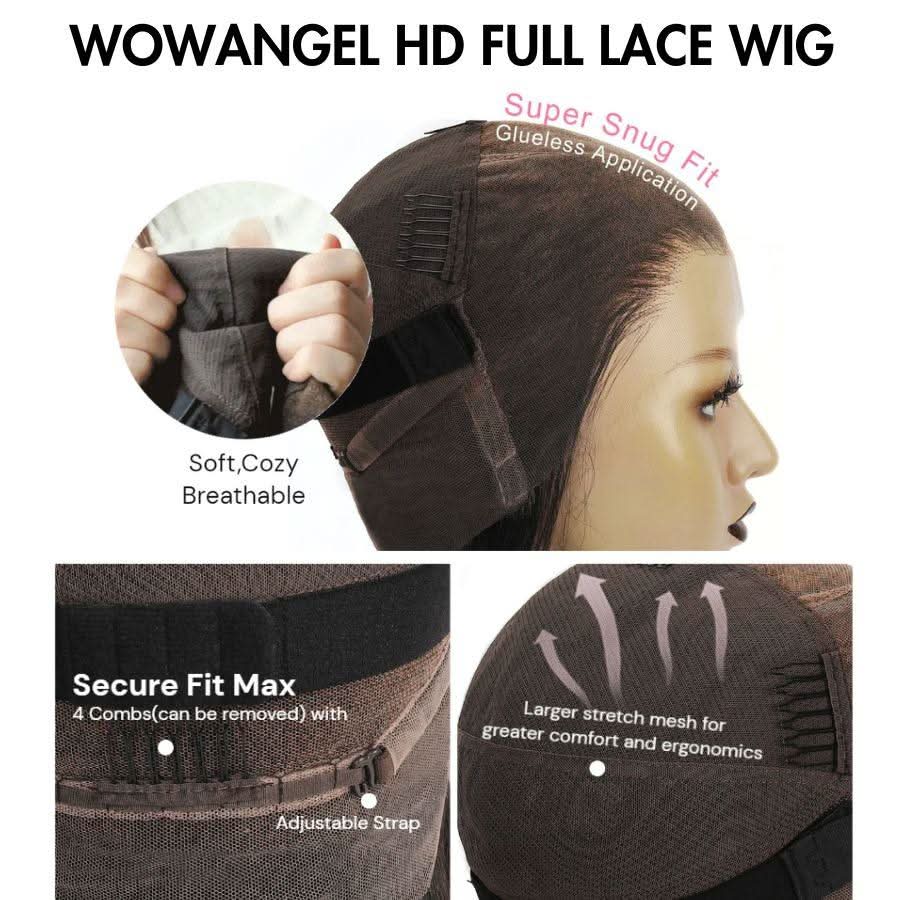Full Lace Wig Straight Pre Plucked Clean Hairline Top1 Hair Skinlike Real HD