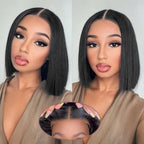 Pre Cut Glueless Bob Wig Straight Wig 100% Human Hair