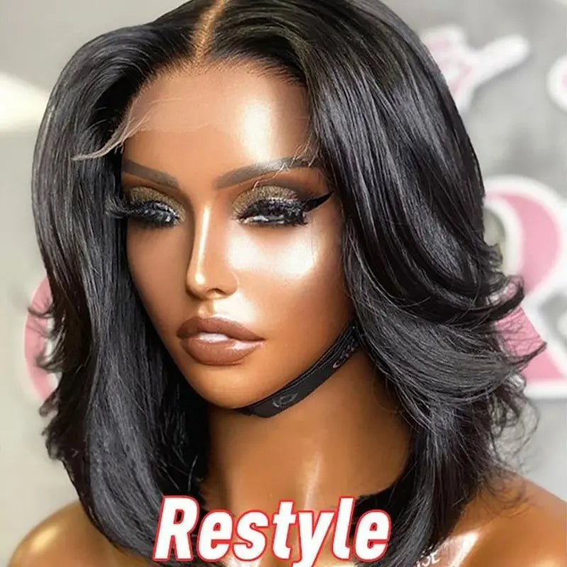 Pre Cut Glueless Bob Wig Straight Wig 100% Human Hair